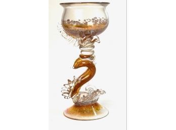 DAN SCHREIBER ART GLASS WINE GOBLET