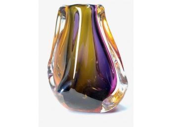 HARRIE ART GLASS VASE ROYAL