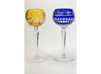 WEDGEWOOD COBALT CUT TO CLEAR WINE GLASS etc.