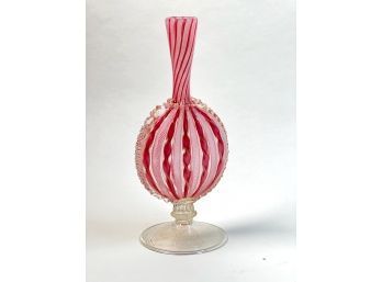 VENETIAN RIBBON & LATTICINO GLASS VASE