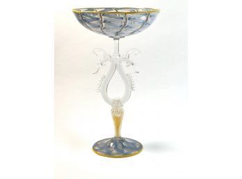 FINELY EXECUTED VENETIAN GLASS COMPOTE