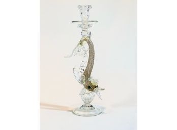 DOLPHIN-FORM VENETIAN GLASS CANDLESTICK