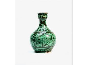 PERSIAN EARTHENWARE BOTTLE VASE