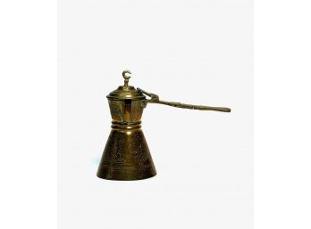 ZINC LINED BRASS TURKISH TRAVEL COFFEE POT