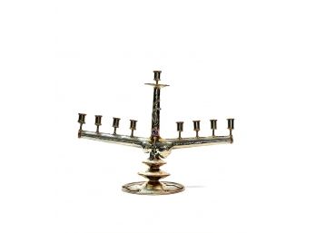 ARTISAN BEJEWELED MIXED METAL MENORAH