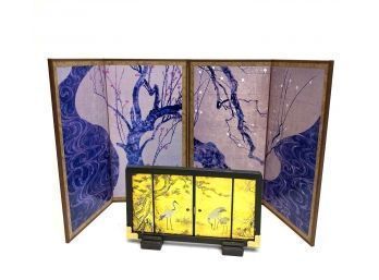 (3) DECORATIVE (MODERN) ASIAN TABLE SCREENS