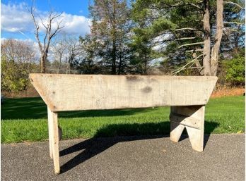 PRIMITIVE PINE BENCH IN OLD PAINT