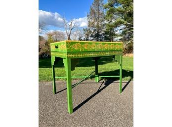 TOLE PAINTED TIN BUTLERS TABLE