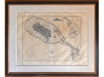 1775 'ST CHRISTOPHER'S OR ST KITTS' MAP BY RAVEL