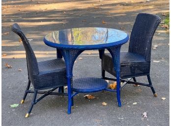 PR VINCENT SHEPPARD PATIO CHAIRS w MARRIED TABLE