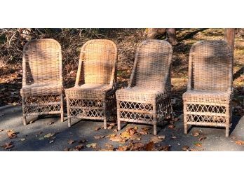 SET (4) WICKER SIDE CHAIRS