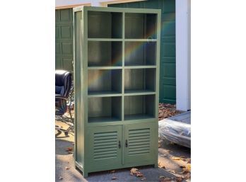 NICE QUALITY BOOKCASE & STORAGE UNIT w GREEN PAINT