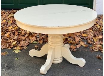 SINGLE COLUMN EMPIRE DINING TABLE IN WHITE PAINT