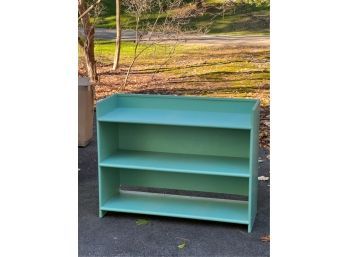 (3) SHELF PAINTED BOOKCASE IN AQUA MARINE