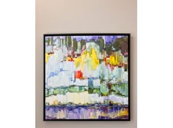 FRAMED DECORATIVE ABSTRACT WALL HANGING