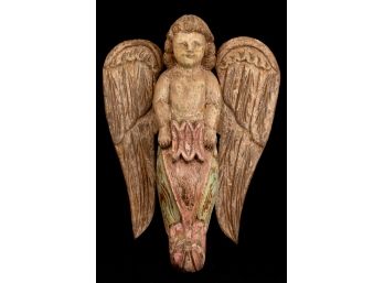 ITALIAN CARVED And PAINTED ANGEL