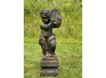 CAST IRON CHERUB with TYMPANUM