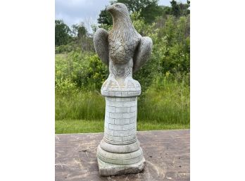 CAST STONE EAGLE on PEDESTAL