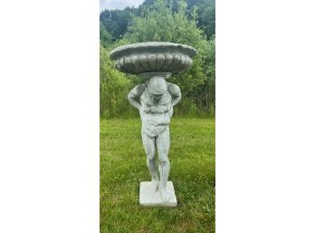 CAST STONE ATLAS BIRD BATH