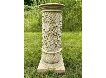 CAST STONE PEDESTAL with GRAPE MOTIF