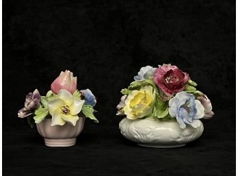 (2) PORCELAIN BOUQUETS