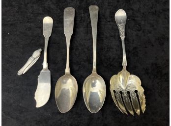 COIN SILVER FLATWARE LOT