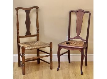 (2) QUEEN ANNE SIDE CHAIRS