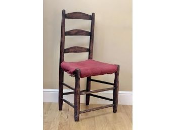 PRIMITIVE PINE LADDERBACK SIDE CHAIR