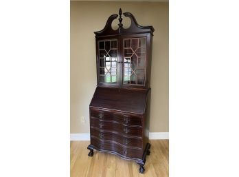 Gov. WINTHROP MAHOGANY DESK with BOOKCASE