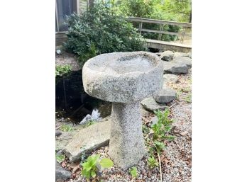 CARVED GRANITE BIRD BATH