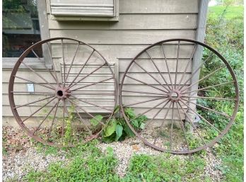 (2) ANTIQUE IRON WAGON/ BUGGY WHEELS