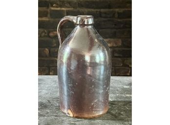 STONEWARE JUG With DEEP BROWN GLAZE