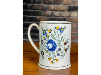 HAND PAINTED PEARLWARE TANKARD