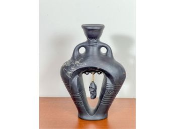 MAXIM BLACK POTTERY VASE with MACABRE HEAD