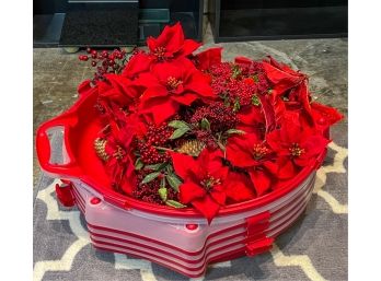 (5) COVERED WREATH BOXES w (1) WREATH