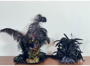 (2) HANDCRAFTED MARDI GRAS/HALLOWEEN TOP HATS