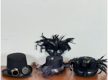 (3) HANDCRAFTED MARDI GRAS/HALLOWEEN TOP HATS