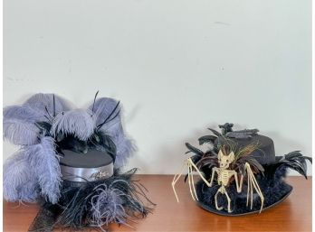 (2) HANDCRAFTED MARDI GRAS/HALLOWEEN TOP HATS