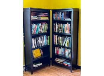 (2) IKEA (5) SHELF BOOKCASES w CONTENTS