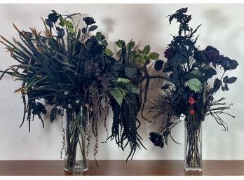 (2) HALLOWEEN THEMED FAUX FLORAL ARRANGEMENTS