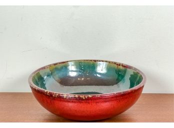 SIGNED ASIAN STYLE ART POTTERY BOWL