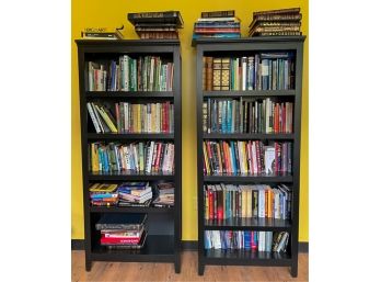 (2) IKEA (5) SHELF BOOKCASES w CONTENTS