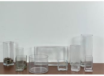 (10) NICE QUALITY GLASS VASES