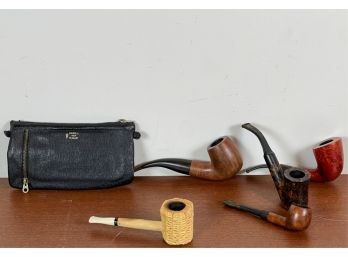 SAVINELLI PIPE w LEATHER CASE & (4) OTHERS