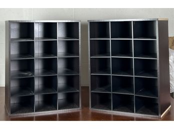 PAIR OF COMPARTMENTED IKEA STORAGE BINS