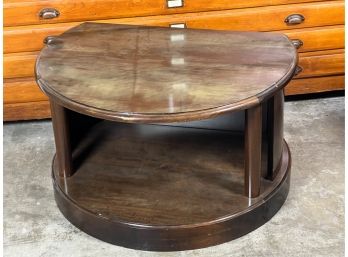 NICE QUALITY CURVED END TABLE w STORAGE