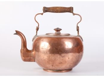 AMERICAN SWING HANDLED COPPER TEAPOT