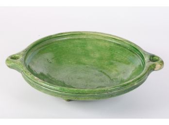 EUROPEAN FOOTED EARTHENWARE BOWL