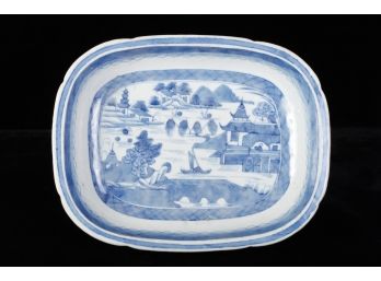 DEEP (19th c) RETANGULAR CANTON SERVING DISH