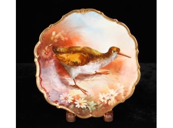 WOODCOCK HAND PAINTED on LIMOGES PORCELAIN